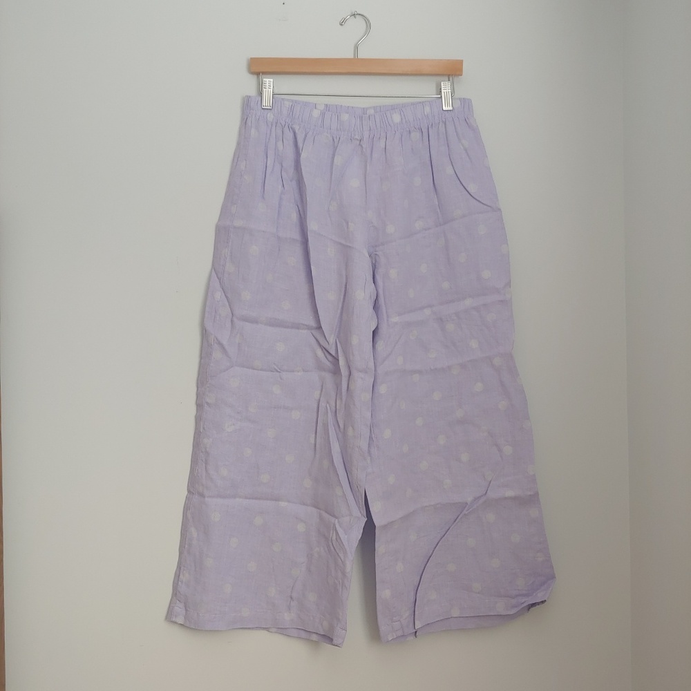 cut.loose Purple Linen Polka Dot Pajama Pants